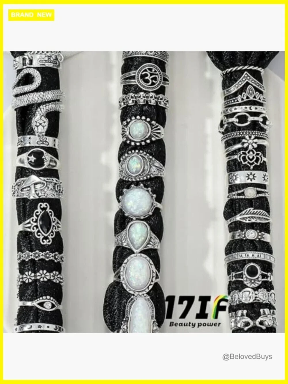Chunky Gothic Stacking Ring Set Vintage Snake Skull & Star
